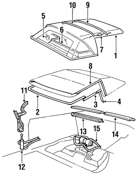 Dachrahmendichtung vorne Frontscheibe 84-86 Dodge 600 Chryser Lebaron Cabrio K Body