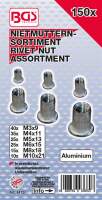 Nietmuttern-Sortiment | Aluminium | 150-tlg.