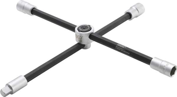 Rad-Kreuzschlüssel mit Gelenk | für PKW | Vierkant | SW 17 x 19 x 21 x 12,5 mm (1/2")
