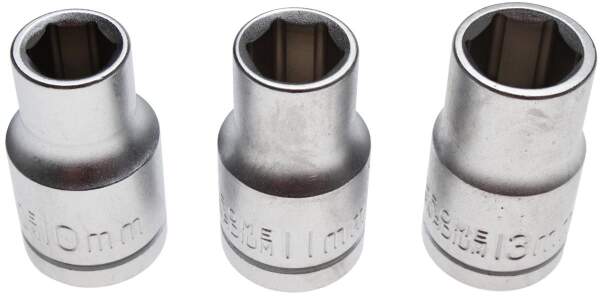 Steckschlüsseleinsatz-Satz | Antrieb 12,5 mm (1/2") | SW 10 - 11 - 13 mm | 3-tlg.