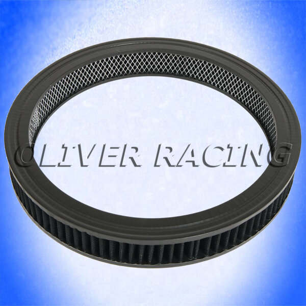 Luftfilter rund 14" x 2" 356mm x 51mm Auswaschbar Schwarz