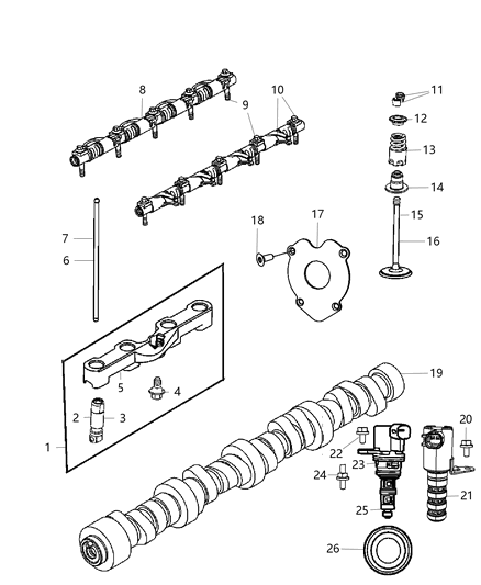 Hydrostößel Rollerstößel HEMI vorderer Yoke 4ER-BRÜCK