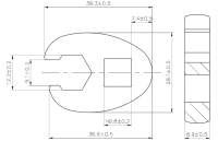 Hahnenfußschlüssel | Antrieb Innenvierkant 10 mm (3/8") | SW 12 mm