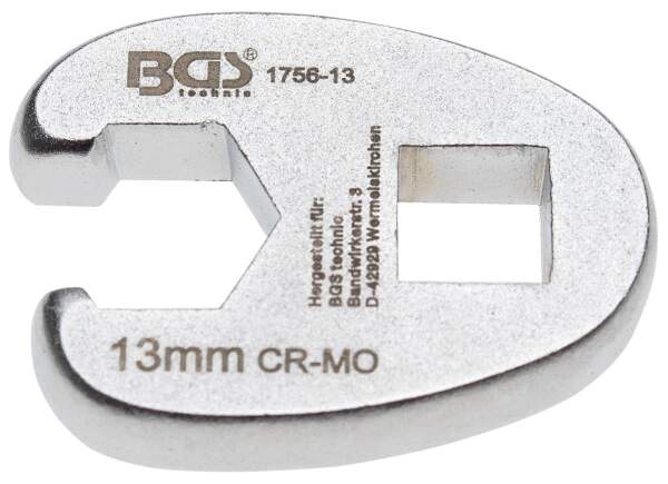 Hahnenfußschlüssel | Antrieb Innenvierkant 10 mm (3/8") | SW 13 mm