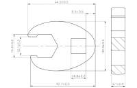Hahnenfußschlüssel | Antrieb Innenvierkant 10 mm (3/8") | SW 15 mm