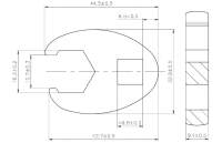 Hahnenfußschlüssel | Antrieb Innenvierkant 10 mm (3/8") | SW 16 mm