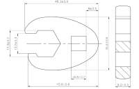 Hahnenfußschlüssel | Antrieb Innenvierkant 10 mm (3/8") | SW 17 mm