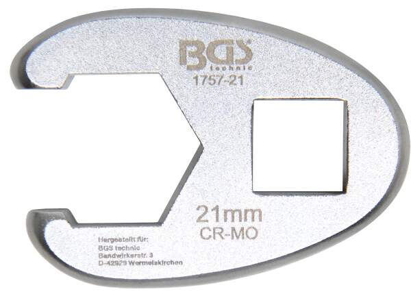 Hahnenfußschlüssel | Antrieb Innenvierkant 12,5 mm (1/2") | SW 21 mm