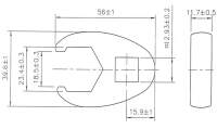 Hahnenfußschlüssel | Antrieb Innenvierkant 12,5 mm (1/2") | SW 23 mm