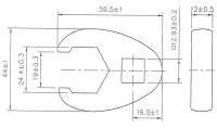 Hahnenfußschlüssel | Antrieb Innenvierkant 12,5 mm (1/2") | SW 24 mm