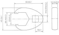 Hahnenfußschlüssel | Antrieb Innenvierkant 12,5 mm (1/2") | SW 26 mm