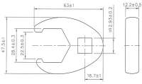 Hahnenfußschlüssel | Antrieb Innenvierkant 12,5 mm (1/2") | SW 28 mm