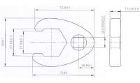 Hahnenfußschlüssel | Antrieb Innenvierkant 12,5 mm (1/2") | SW 33 mm