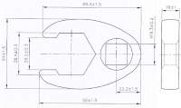 Hahnenfußschlüssel | Antrieb Innenvierkant 20 mm (3/4") | SW 38 mm