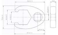 Hahnenfußschlüssel | Antrieb Innenvierkant 20 mm (3/4") | SW 46 mm