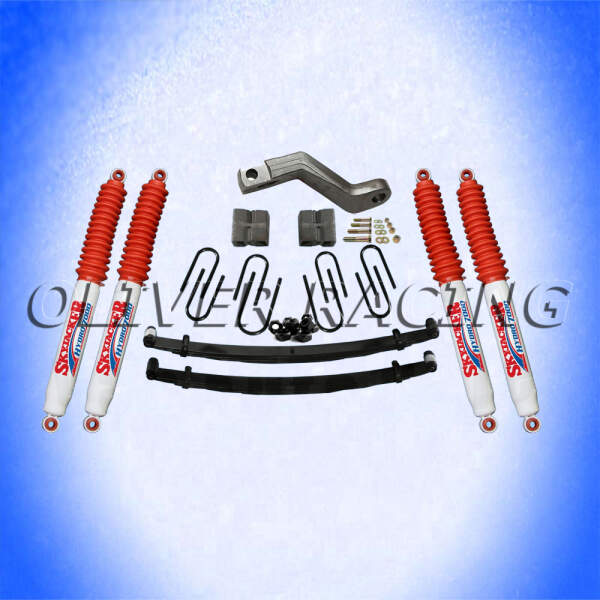 Höherlegung mit Stoßdämpfern Chevrolet K20 K30 4" 102 mm VA und HA Blattfedernsatz Fahrwerk