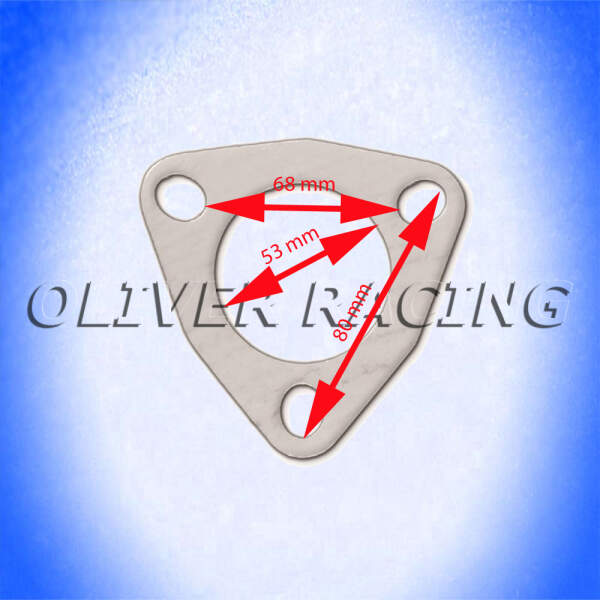 Auspuffflanschdichtung 3 Loch innen 2" 53 mm 1 Stück