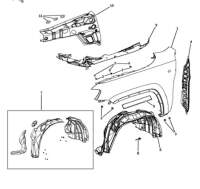 Innenkotflügel LINKS Set Dodge Durango SRT 2018 - 2020