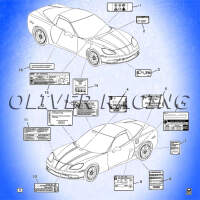 Aufkleber Motor Motorraum Sticker Decal Emission Chevrolet