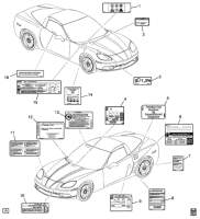 Aufkleber Motor Motorraum Sticker Decal Emission Chevrolet