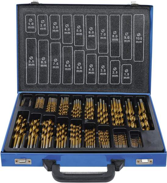 Spiralbohrer-Satz | HSS | titan-nitriert | 1 - 10 mm | 170-tlg.