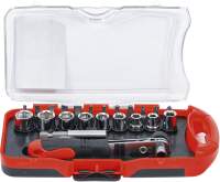 Bit-/Steckschlüssel-Einsatz-Satz | mit Bit-Knarre | 23-tlg.