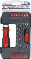 Bit-/Steckschlüssel-Einsatz-Satz | mit Ratschen-Drehgriff für Bits, umschaltbar | 38-tlg.