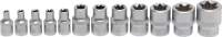 Steckschlüssel-Einsatz-Satz E-Profil | Antrieb Innenvierkant 6,3 mm (1/4") / 10 mm (3/8") | SW E4 - E20 | 12-tlg.