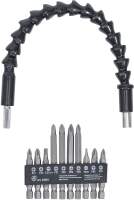 Bit-Satz mit flexibler Welle | Antrieb Außensechskant 6,3 mm (1/4") | 11-tlg.