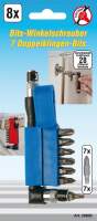 Winkelschrauber mit 7 Doppelklingen-Bits | Antrieb Außensechskant 6,3 mm (1/4") | 8-tlg.