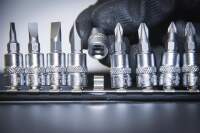 Bit-Einsatz-Satz | Antrieb Innenvierkant 6,3 mm (1/4") | Schlitz, Kreuzschlitz PH, Kreuzschlitz PZ | 12-tlg.