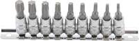 Bit-Einsatz-Satz | Antrieb Innenvierkant 6,3 mm (1/4") | T-Profil (für Torx) T10 - T50 | 9-tlg.