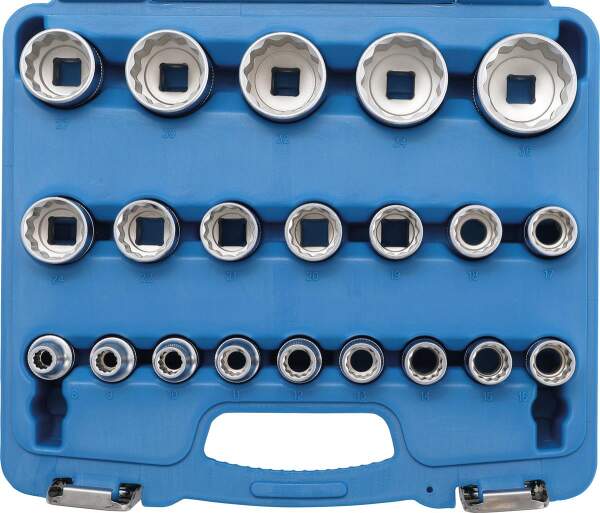 Steckschlüssel-Einsatz-Satz Zwölfkant | Antrieb Innenvierkant 12,5 mm (1/2") | SW 8 - 36 mm | 21-tlg.