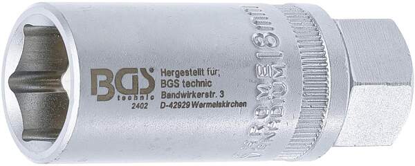Zündkerzen-Einsatz Sechskant | Antrieb Innenvierkant 12,5 mm (1/2") | SW 18 mm