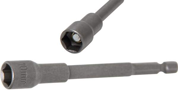 Steckschlüssel-Einsatz Sechskant, extra lang | für Bohrmaschinen | Antrieb Außensechskant 6,3 mm (1/4") | SW 10 mm