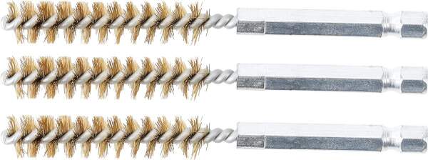Messingbürste | 10 mm | Antrieb Außensechskant 6,3 mm (1/4") | 3-tlg.