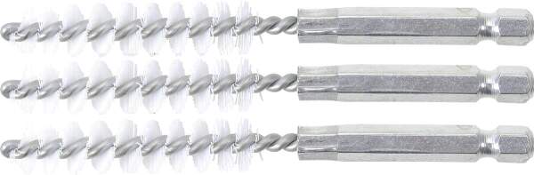 Nylonbürste | 10 mm | Antrieb Außensechskant 6,3 mm (1/4") | 3-tlg.