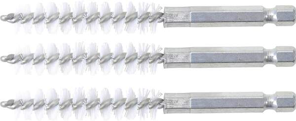 Nylonbürste | 11 mm | Antrieb Außensechskant 6,3 mm (1/4") | 3-tlg.
