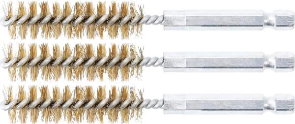 Messingbürste | 13 mm | Antrieb Außensechskant 6,3 mm (1/4") | 3-tlg.
