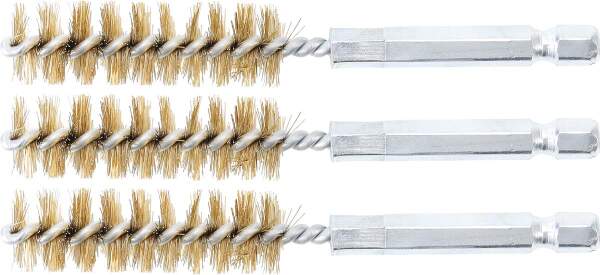 Messingbürste | 14 mm | Antrieb Außensechskant 6,3 mm (1/4") | 3-tlg.