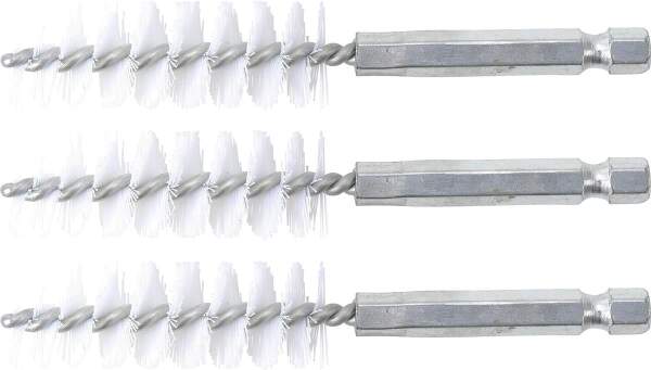Nylonbürste | 16 mm | Antrieb Außensechskant 6,3 mm (1/4") | 3-tlg.