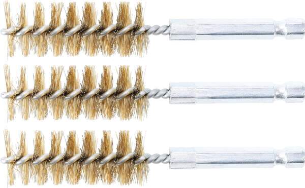 Messingbürste | 18 mm | Antrieb Außensechskant 6,3 mm (1/4") | 3-tlg.