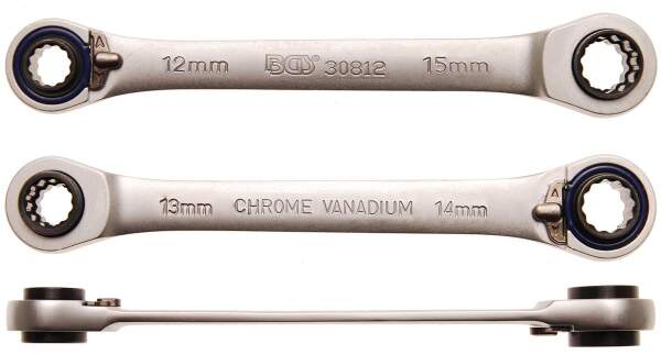 Ratschen-Ringschlüssel "4 in 1" | SW 12x13, 14x15 mm