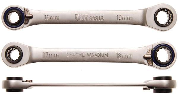 Ratschen-Ringschlüssel "4 in 1" | SW 16x17, 18x19 mm