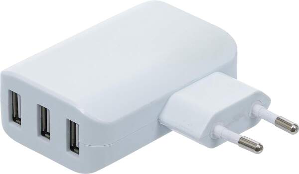 Universal USB-Ladegerät | 3 USB-Ports | max 3.4 A total max. 2.4 A / USB | 110 - 240 V