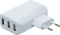 Universal USB-Ladegerät | 3 USB-Ports | max 3.4 A total max. 2.4 A / USB | 110 - 240 V