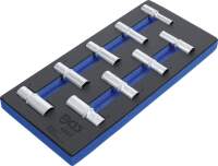 Werkstattwageneinlage 1/3: Steckschlüssel-Einsätze Sechskant | 12,5 mm (1/2") | 10-24 mm | tief | 9-tlg.