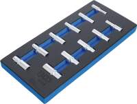 Werkstattwageneinlage 1/3: Steckschlüssel-Einsätze Sechskant | 10 mm (3/8") | 8 - 19 mm | tief | 11-tlg.