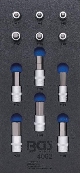 Werkstattwageneinlage 1/3: Bit-Einsatz-Satz | Innensechskant | 12,5 mm (1/2") | 12-tlg.