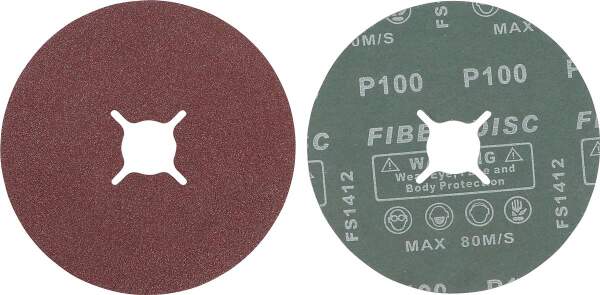 Fiber-Schleifscheiben-Satz | Körnung 100 | Aluminiumoxid | 10-tlg.